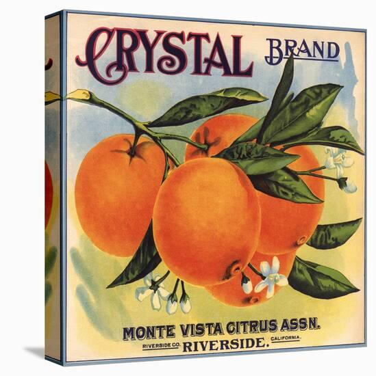 Crystal Brand - Riverside, California - Citrus Crate Label-Lantern Press-Stretched Canvas