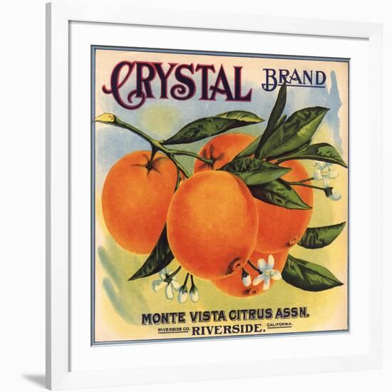 Crystal Brand - Riverside, California - Citrus Crate Label-Lantern Press-Framed Art Print