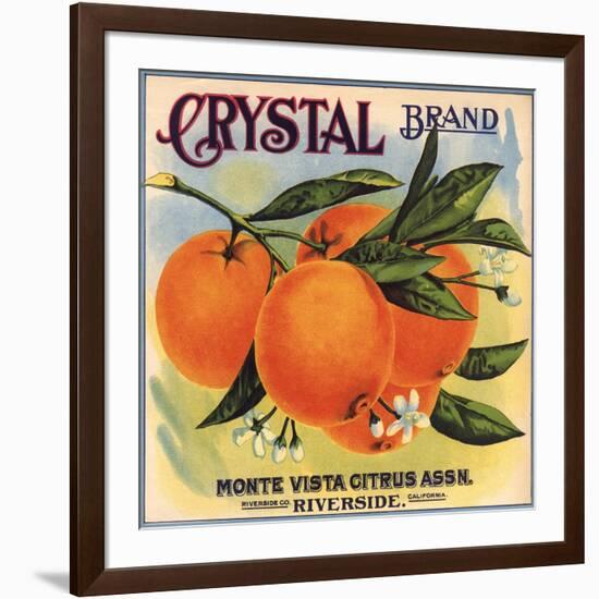 Crystal Brand - Riverside, California - Citrus Crate Label-Lantern Press-Framed Art Print