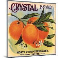 Crystal Brand - Riverside, California - Citrus Crate Label-Lantern Press-Mounted Art Print