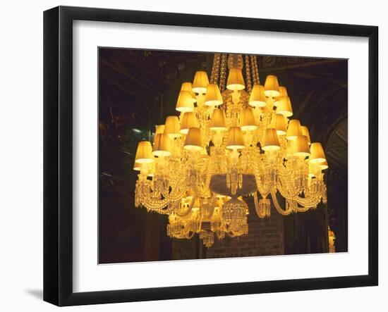 Crystal Chandelier, Baccarat Museum Shop and Restaurant, Hotel De Noailles, Paris, France-Per Karlsson-Framed Photographic Print