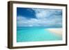 Crystal Clear Turquoise Water at Tropical Maldivian Beach-haveseen-Framed Photographic Print