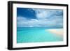 Crystal Clear Turquoise Water at Tropical Maldivian Beach-haveseen-Framed Photographic Print