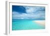 Crystal Clear Turquoise Water at Tropical Maldivian Beach-haveseen-Framed Photographic Print