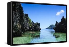 Crystal Clear Water in the Bacuit Archipelago, Palawan, Philippines, Southeast Asia, Asia-Michael Runkel-Framed Stretched Canvas