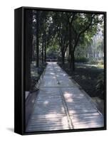 Crystal Glass Walkway Marking Spot of Indira Gandhi's Assassination, Akbar Road, India-John Henry Claude Wilson-Framed Stretched Canvas