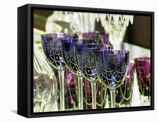 Crystal Glasses, Baccarat Museum Shop and Restaurant, Hotel De Noailles, Paris, France-Per Karlsson-Framed Stretched Canvas