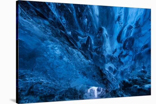 Crystal Ice Cave under Vatnajokull Glacier in south Iceland-Chuck Haney-Stretched Canvas