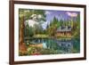 Crystal Lake Cabin-Dominic Davison-Framed Art Print