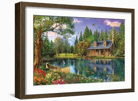 Crystal Lake Cabin-Dominic Davison-Framed Art Print