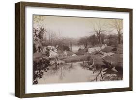 Crystal Palace : animaux préhistoriques près du lac-Joseph Warren Zambra-Framed Giclee Print