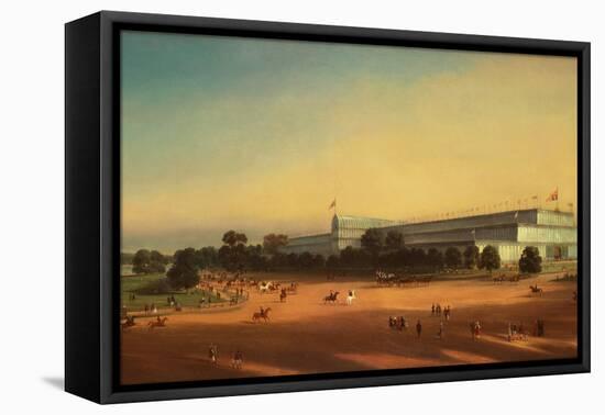 Crystal palace during the Great exhibition 1851, Hyde Park, London-P. Le Bihan-Framed Stretched Canvas