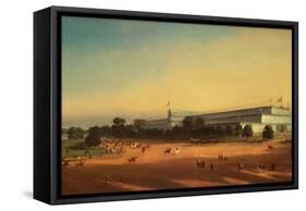 Crystal palace during the Great exhibition 1851, Hyde Park, London-P. Le Bihan-Framed Stretched Canvas