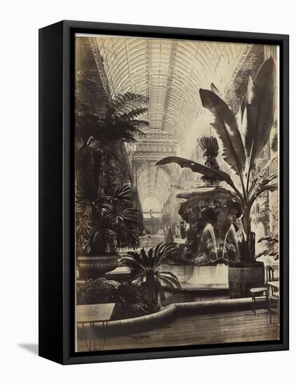 Crystal Palace : Montis Fountain and nave looking South (fontaine Montis et nef vue du sud)-Joseph Warren Zambra-Framed Stretched Canvas