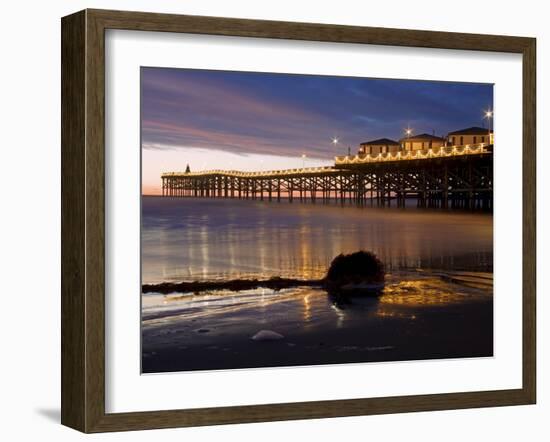 Crystal Pier on Pacific Beach, San Diego, California, United States of America, North America-null-Framed Photographic Print