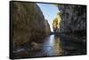 Crystall clear waters in the Matapa Chasm, Niue, South Pacific, Pacific-Michael Runkel-Framed Stretched Canvas