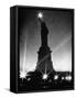 Crystalline Lights Surrounding Statue of Liberty during WWII Blackout-Andreas Feininger-Framed Stretched Canvas