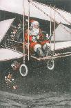 Father Christmas in an Aeroplane-CT Hill-Stretched Canvas