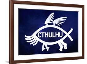 Cthulhu Fish Humor-null-Framed Art Print
