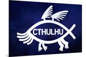 Cthulhu Fish Humor-null-Mounted Art Print