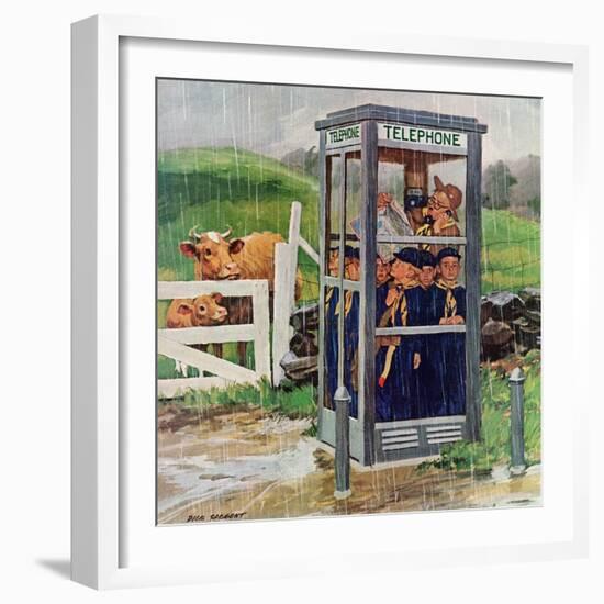 "Cub Scouts in Phone Booth," August 26, 1961-Richard Sargent-Framed Giclee Print