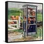 "Cub Scouts in Phone Booth," August 26, 1961-Richard Sargent-Framed Stretched Canvas