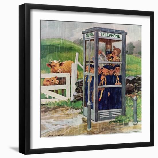 "Cub Scouts in Phone Booth," August 26, 1961-Richard Sargent-Framed Premium Giclee Print