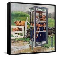 "Cub Scouts in Phone Booth," August 26, 1961-Richard Sargent-Framed Stretched Canvas