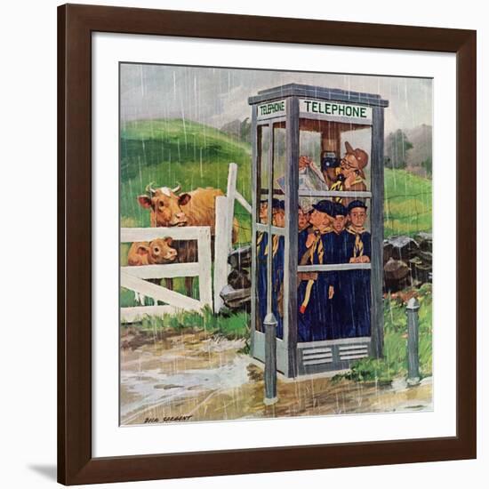 "Cub Scouts in Phone Booth," August 26, 1961-Richard Sargent-Framed Giclee Print