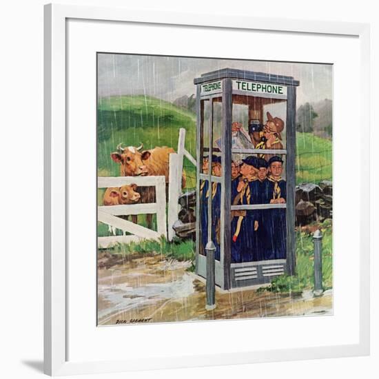 "Cub Scouts in Phone Booth," August 26, 1961-Richard Sargent-Framed Giclee Print