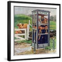 "Cub Scouts in Phone Booth," August 26, 1961-Richard Sargent-Framed Giclee Print