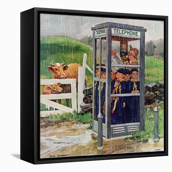 "Cub Scouts in Phone Booth," August 26, 1961-Richard Sargent-Framed Stretched Canvas