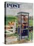 "Cub Scouts in Phone Booth," Saturday Evening Post Cover, August 26, 1961-Richard Sargent-Stretched Canvas