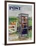 "Cub Scouts in Phone Booth," Saturday Evening Post Cover, August 26, 1961-Richard Sargent-Framed Giclee Print