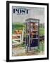 "Cub Scouts in Phone Booth," Saturday Evening Post Cover, August 26, 1961-Richard Sargent-Framed Giclee Print