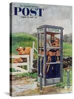 "Cub Scouts in Phone Booth," Saturday Evening Post Cover, August 26, 1961-Richard Sargent-Stretched Canvas