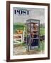 "Cub Scouts in Phone Booth," Saturday Evening Post Cover, August 26, 1961-Richard Sargent-Framed Giclee Print