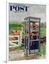 "Cub Scouts in Phone Booth," Saturday Evening Post Cover, August 26, 1961-Richard Sargent-Framed Giclee Print