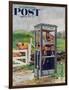 "Cub Scouts in Phone Booth," Saturday Evening Post Cover, August 26, 1961-Richard Sargent-Framed Giclee Print