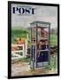 "Cub Scouts in Phone Booth," Saturday Evening Post Cover, August 26, 1961-Richard Sargent-Framed Giclee Print