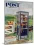 "Cub Scouts in Phone Booth," Saturday Evening Post Cover, August 26, 1961-Richard Sargent-Mounted Giclee Print