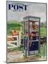 "Cub Scouts in Phone Booth," Saturday Evening Post Cover, August 26, 1961-Richard Sargent-Mounted Giclee Print