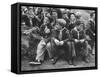 Cub Scouts Sitting around at Camp Out-null-Framed Stretched Canvas