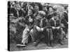 Cub Scouts Sitting around at Camp Out-null-Stretched Canvas