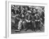 Cub Scouts Sitting around at Camp Out-null-Framed Photographic Print