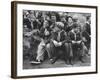 Cub Scouts Sitting around at Camp Out-null-Framed Photographic Print
