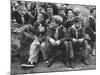 Cub Scouts Sitting around at Camp Out-null-Mounted Photographic Print