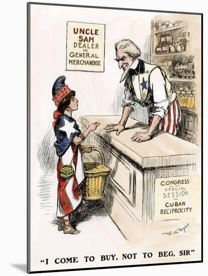 Cuba Address to Uncle Sam “” I Come to Buy, Not to Beg, Sir”” 1903. Colour Engraving from a Cartoon-null-Mounted Giclee Print