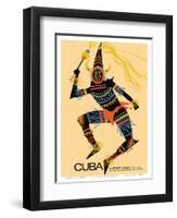 Cuba - Alegre Como Su Sol (Cheerful as Her Sun) - Native Folk Dancer-Luis Vega De Castro-Framed Art Print