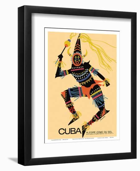 Cuba - Alegre Como Su Sol (Cheerful as Her Sun) - Native Folk Dancer-Luis Vega De Castro-Framed Art Print